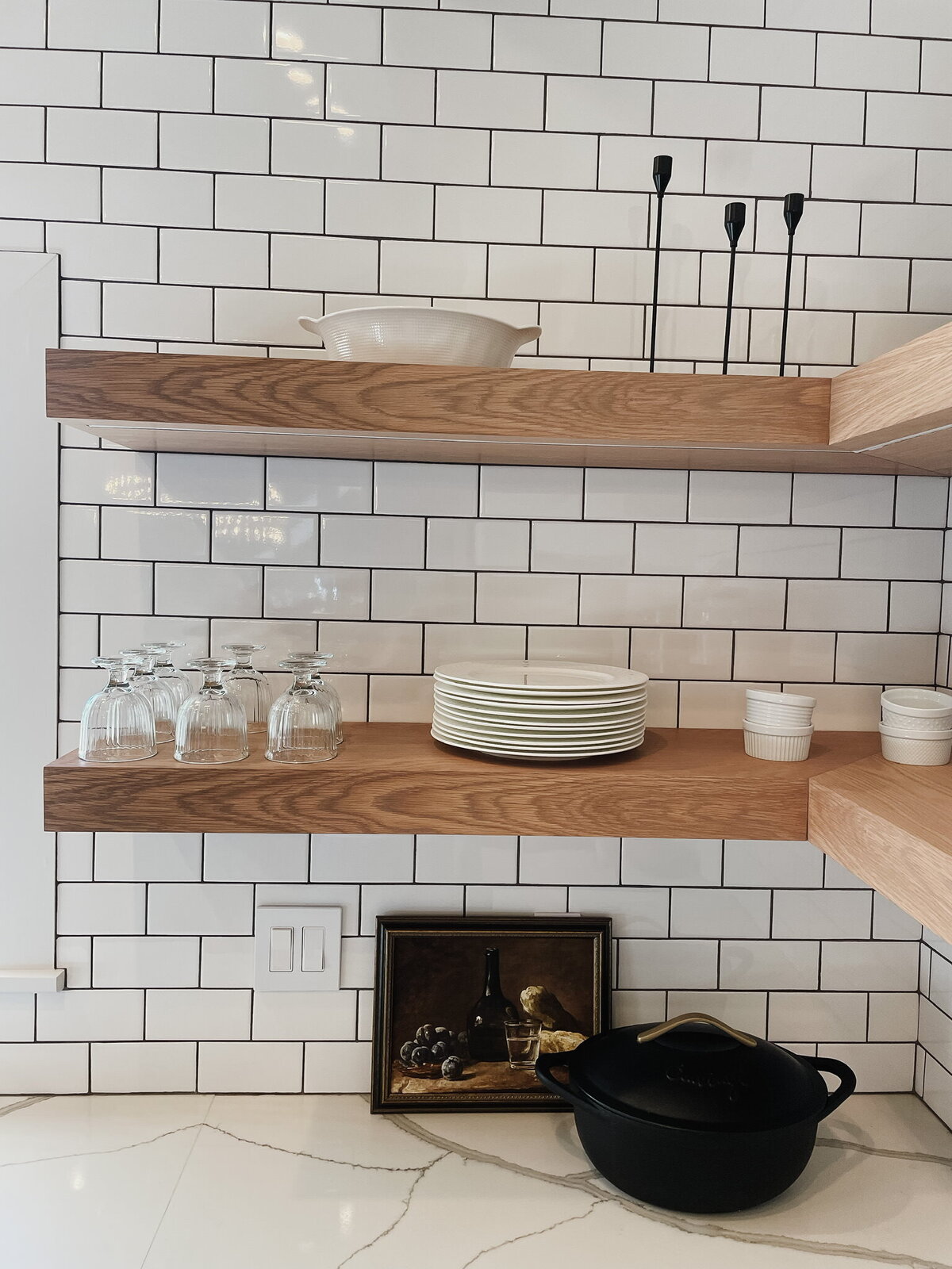 open kitchen shelving