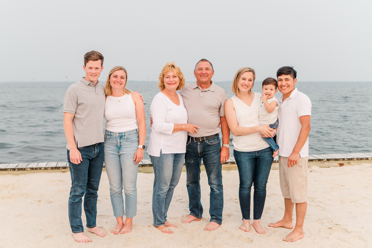 Family on beach