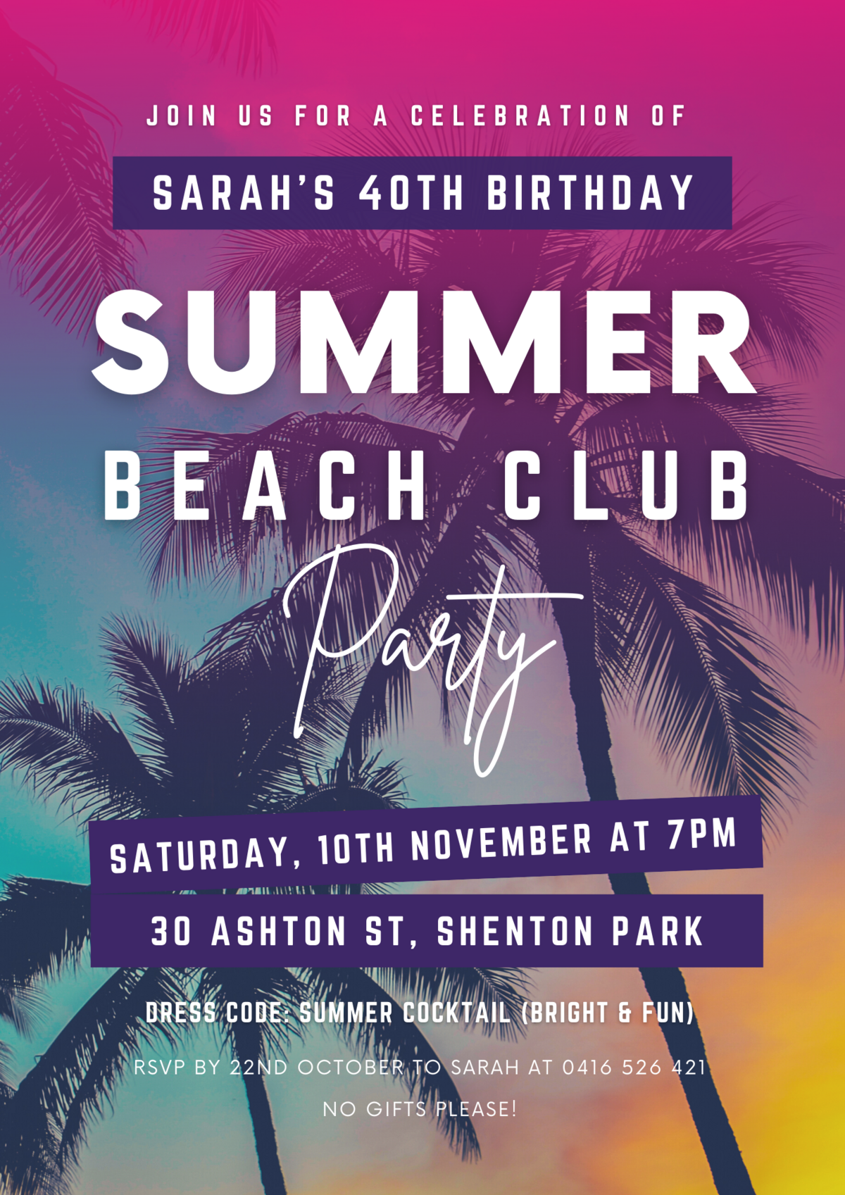 Colorful Summer Party Invitation Flyer