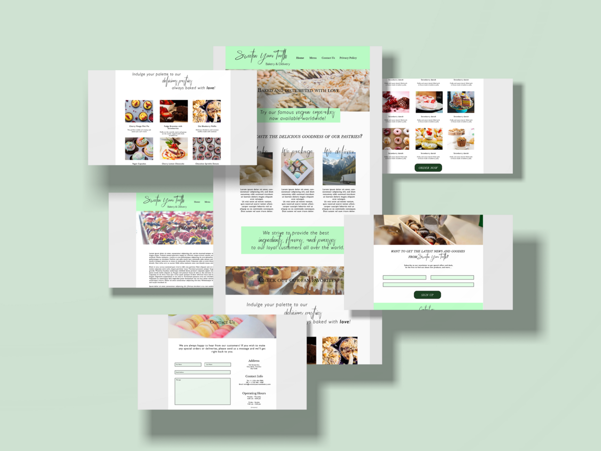 Sweeten Your Tooth Website Mockup