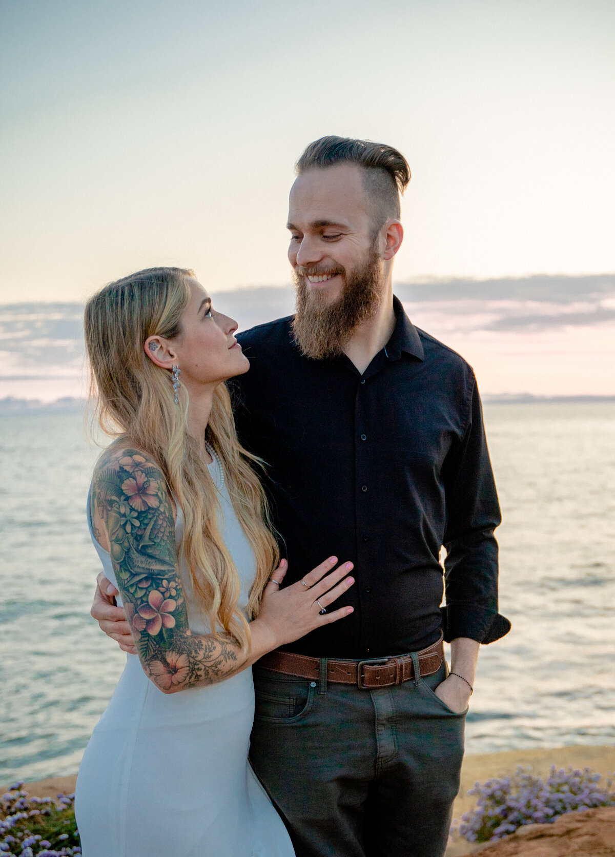 Couple San Diego Beach Elopement