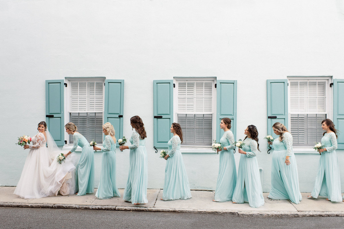 Rainbow Row bridesmaids