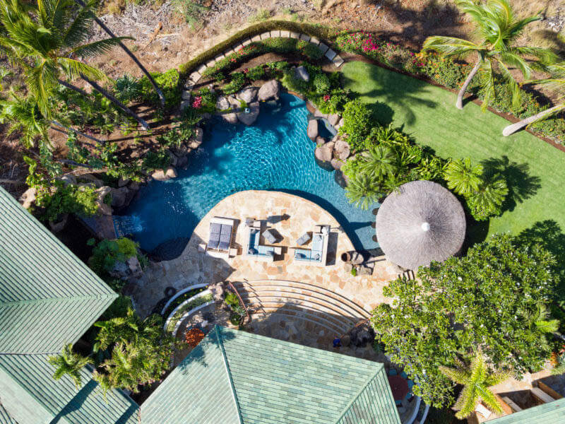 Aerial view of Mauna Kea Hawaii residence