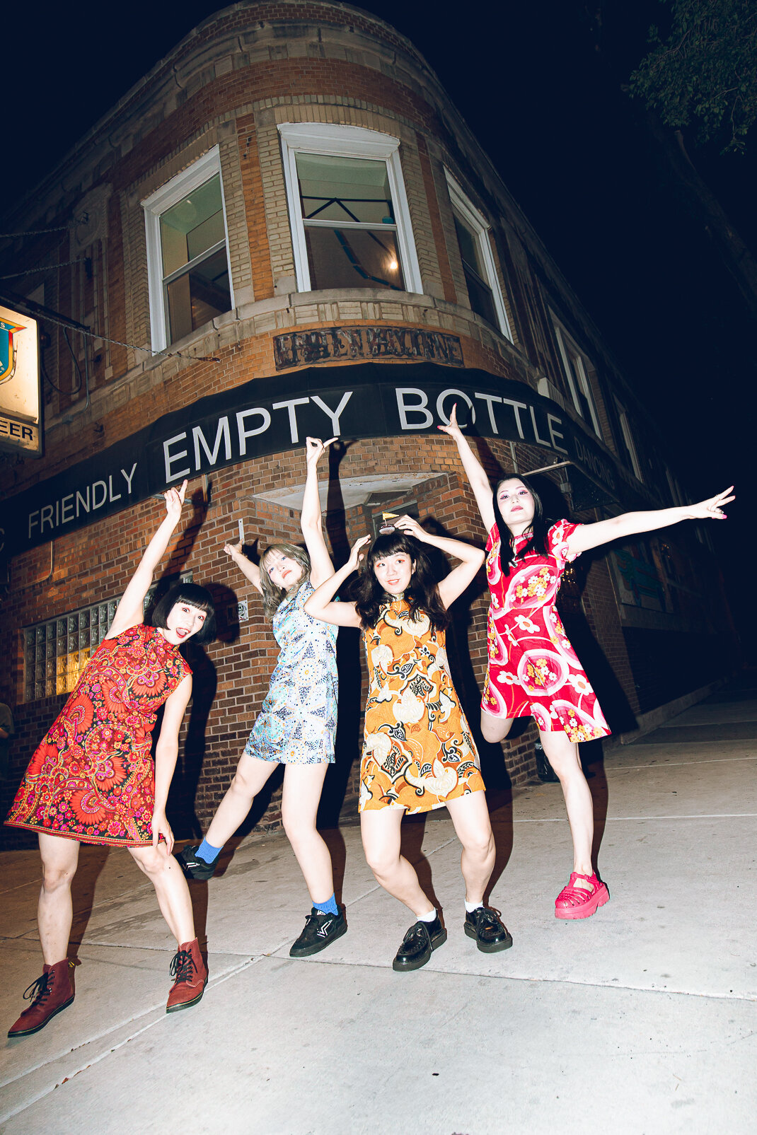 Otoboke Beaver pose for a portrait at Empty Bottle in Chicago during Lollapalooza 2025