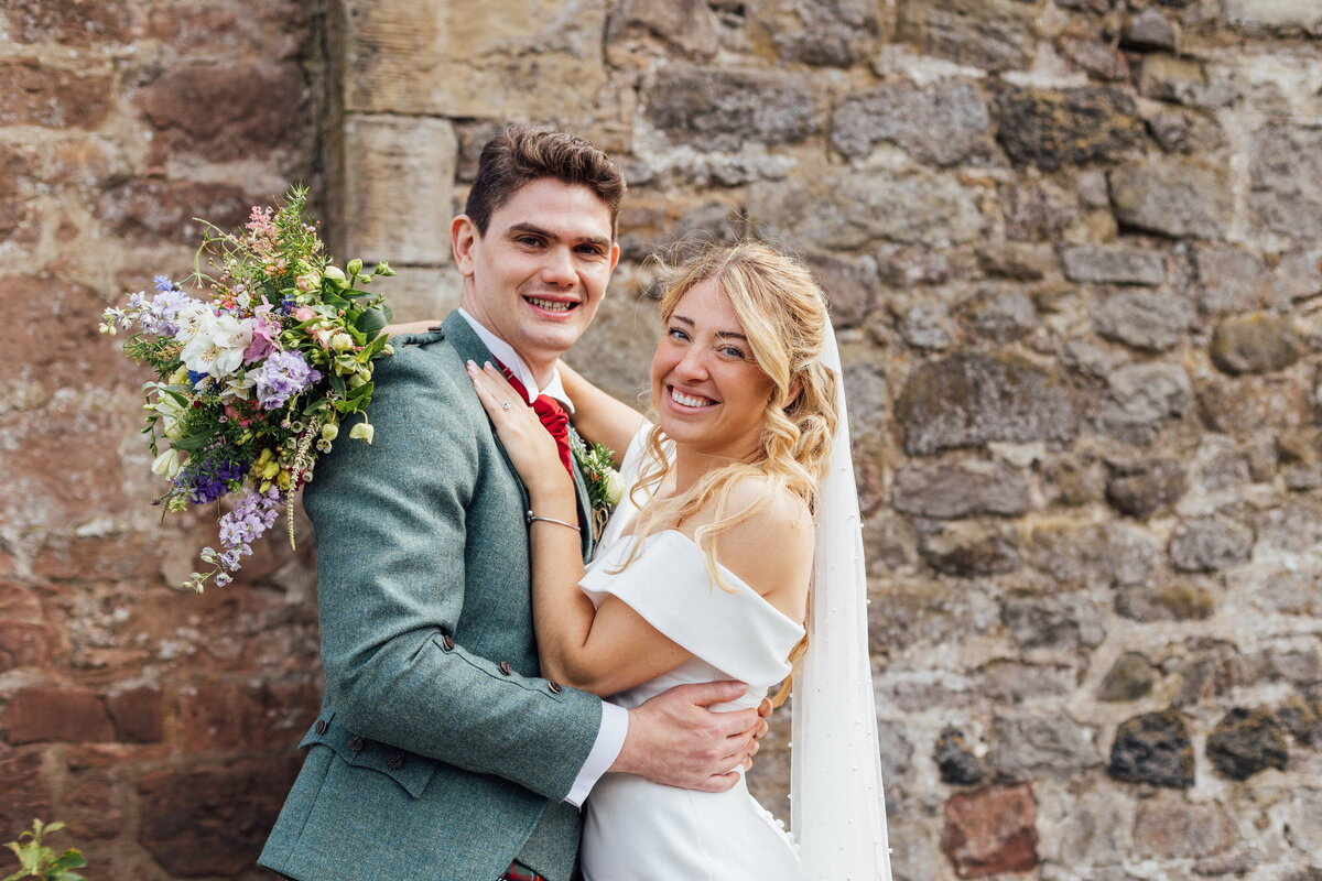 Bride and groom portrait at The Free Company wedding