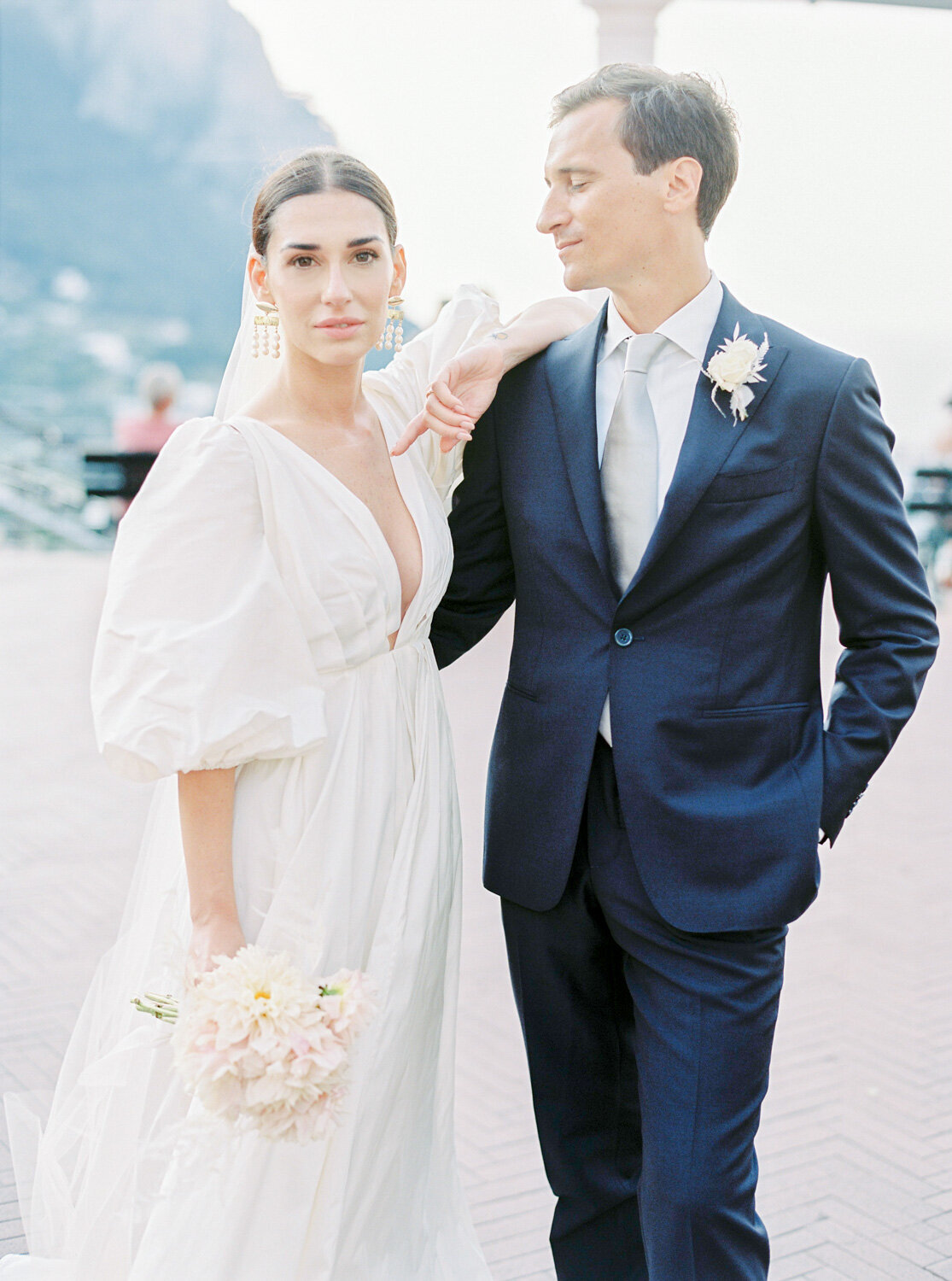 Bride and groom in Capri