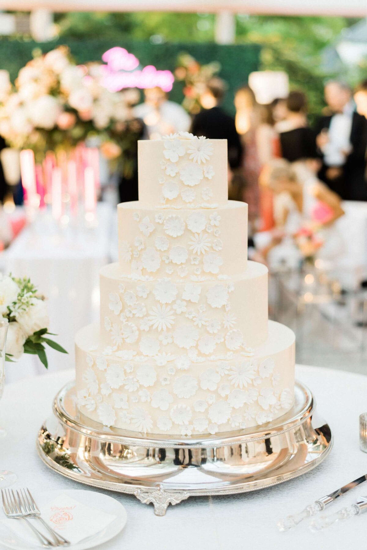 white and cream wedding cake