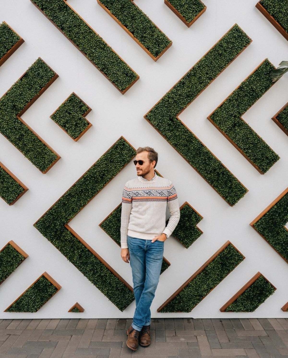 Textured display wall photo op