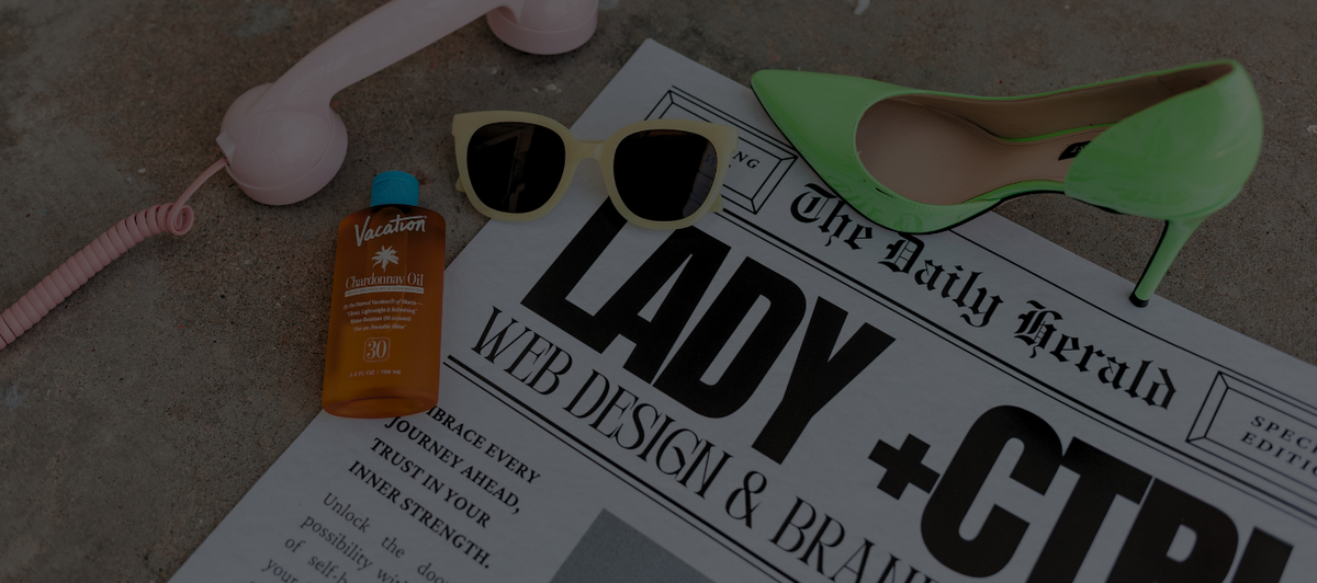 Top header image for Lady +CTRL web design and branding