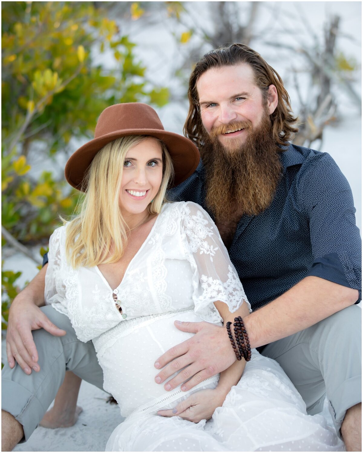 Maternity Photography on Longboat Key at Beer Can Island at sunset