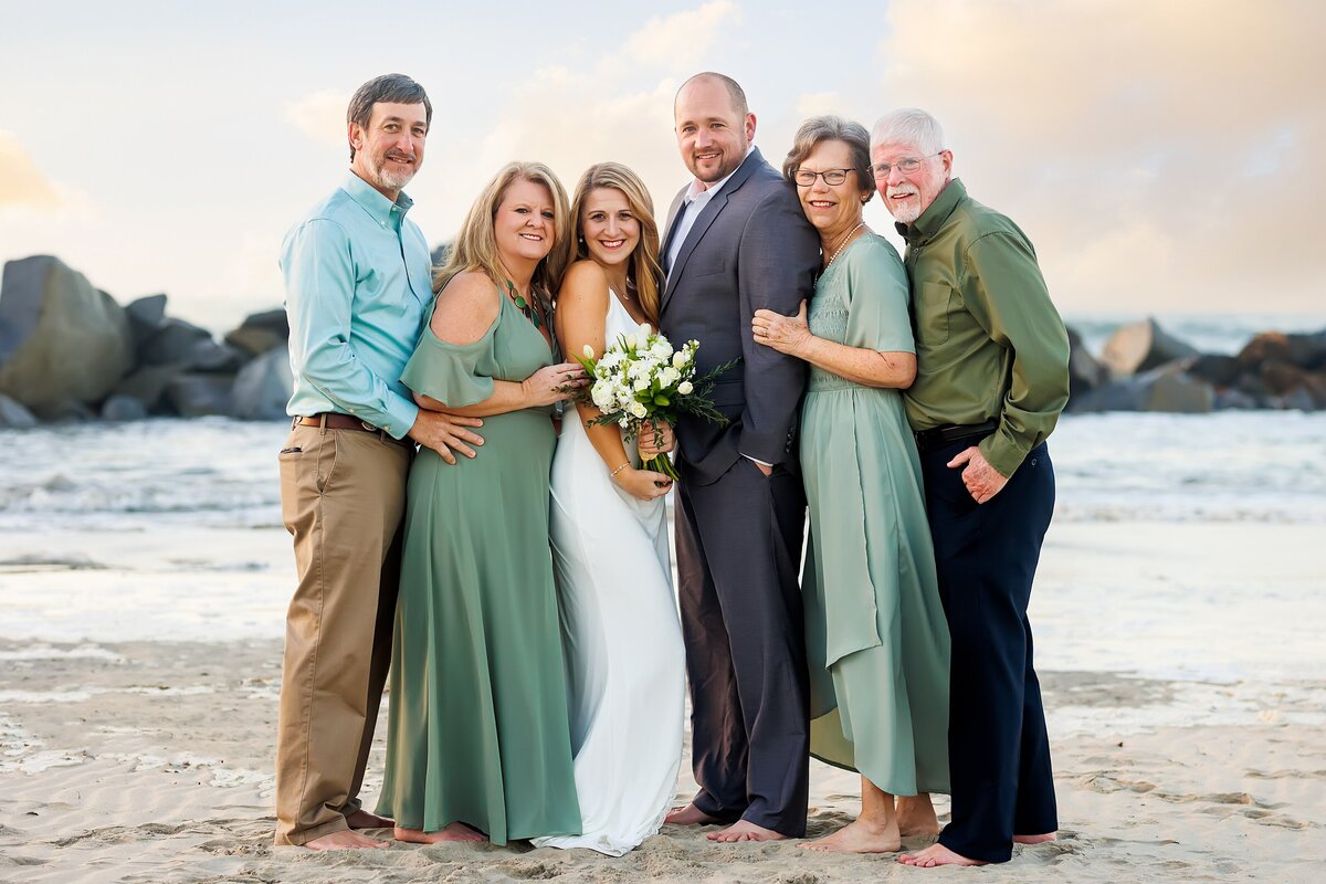 Family portrait at San Diego elopement