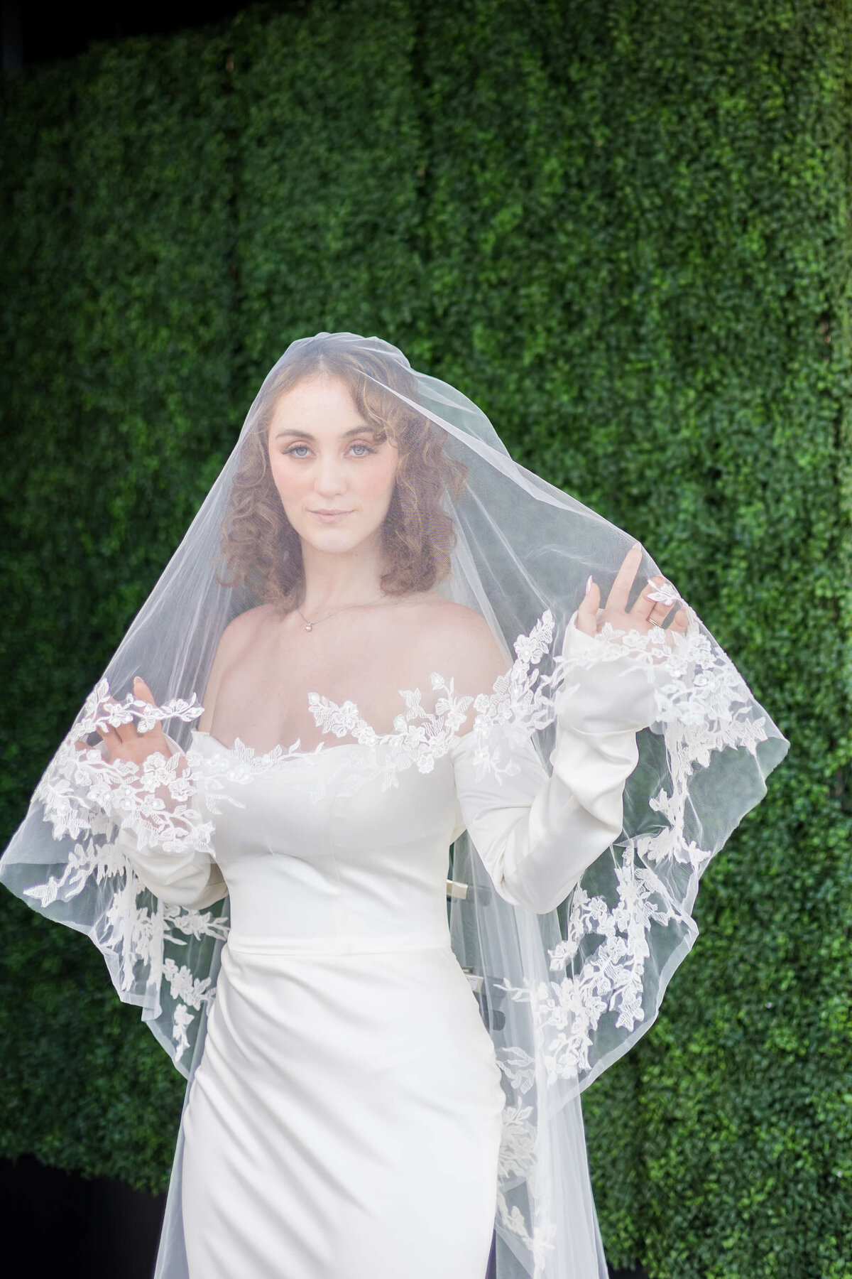 Bride under her veil
