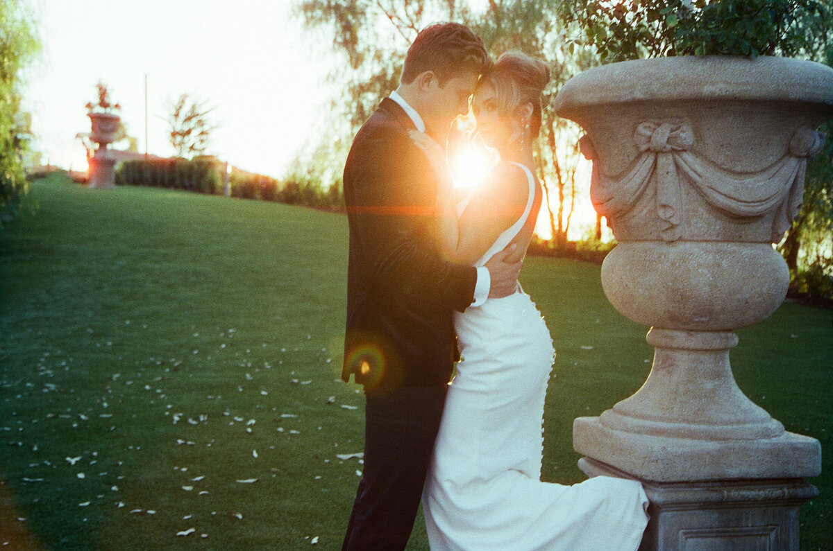 Bride and groom portrait on 35mmfilm