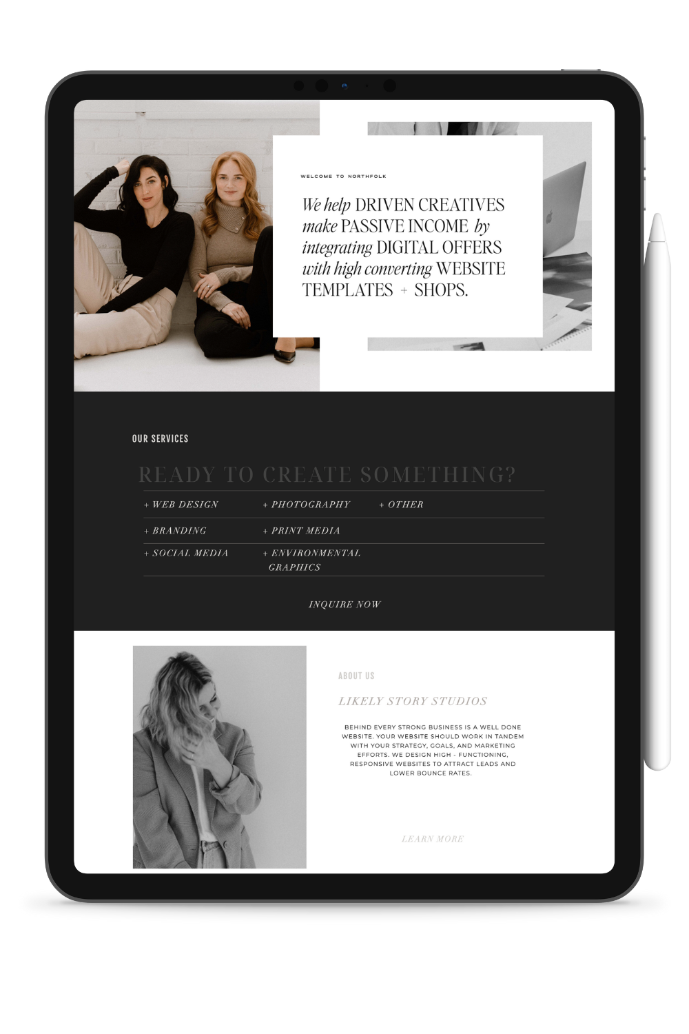 Cream & Brown Minimal Ebook iPad Mockup Pinterest Pin