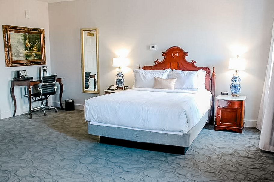 Boutique hotel room with king size bed