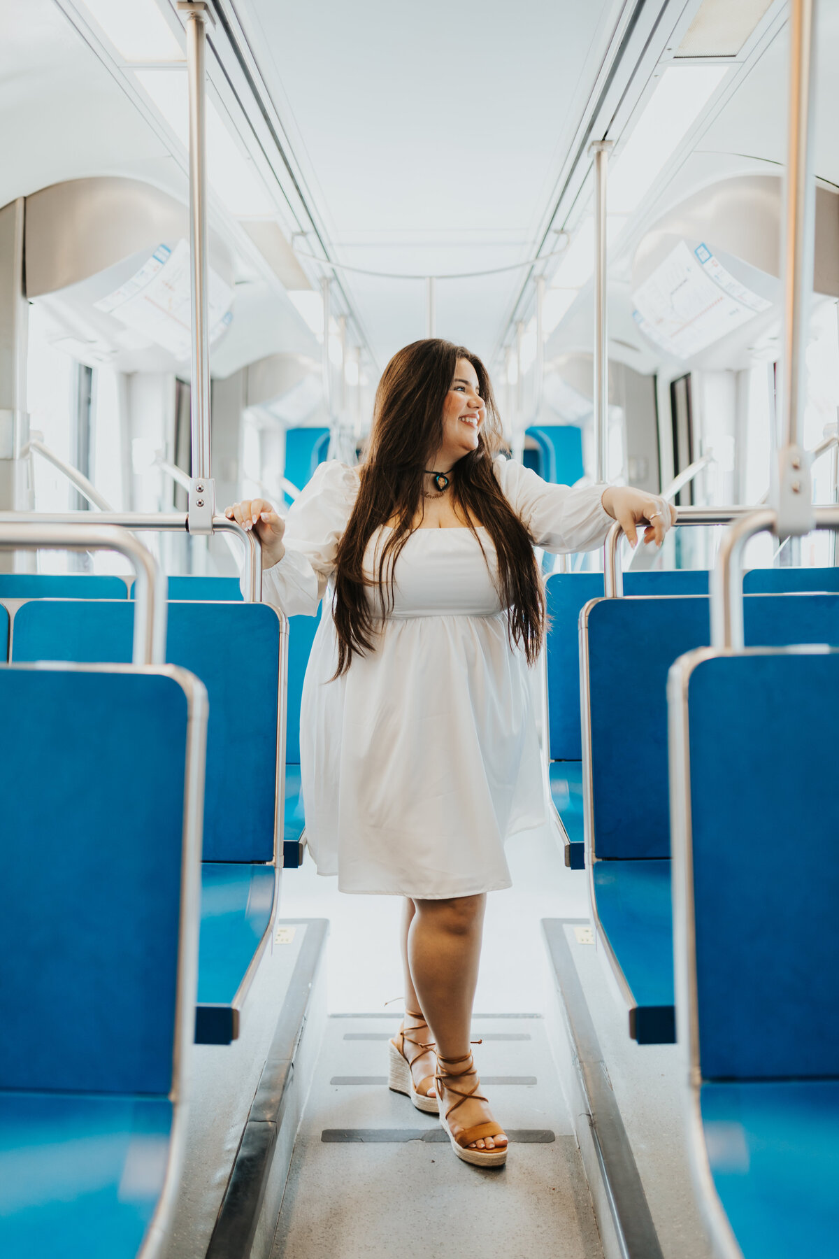 senior photos on subway in houston texas