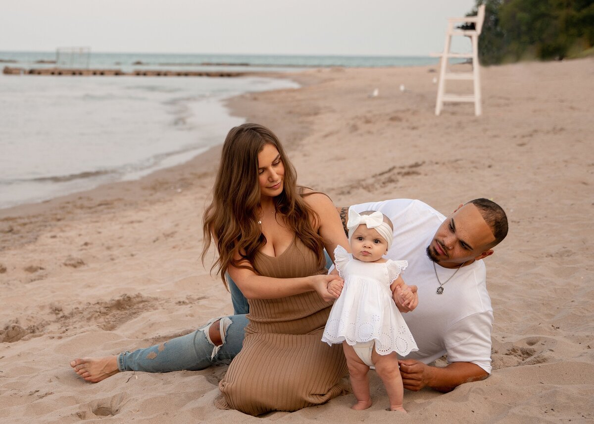 Family at Beach Milwaukee Photography