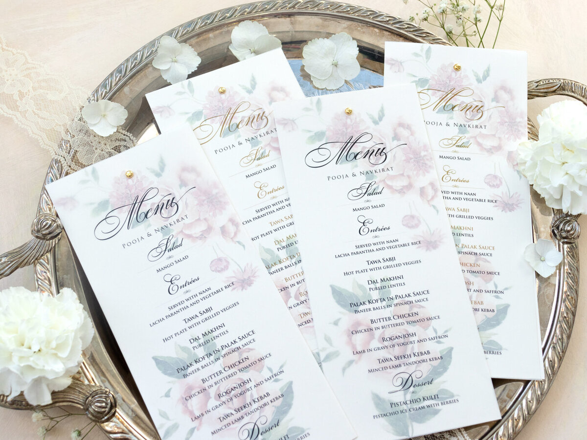 G Designers Wedding Menu WM15