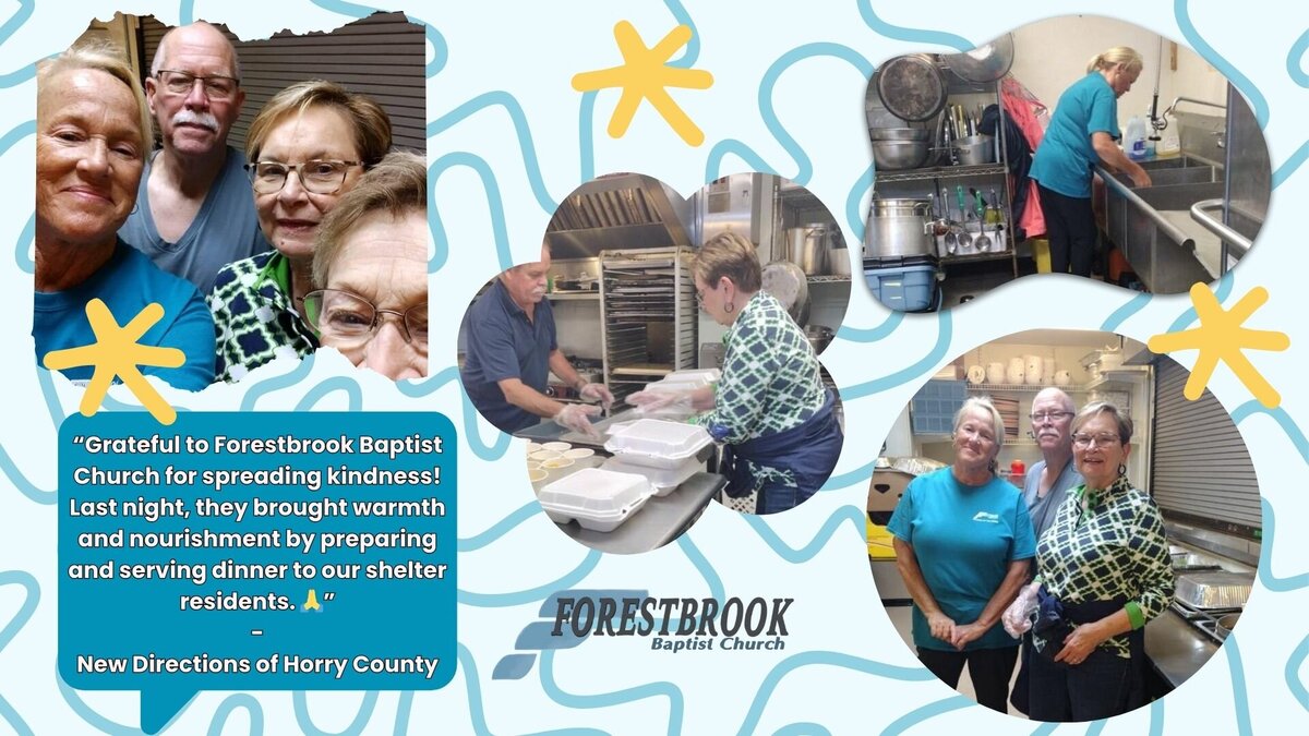 “Grateful to Forestbrook Baptist Church for spreading kindness! Last night, they brought warmth and nourishment by preparing and serving dinner to our shelter residents. 