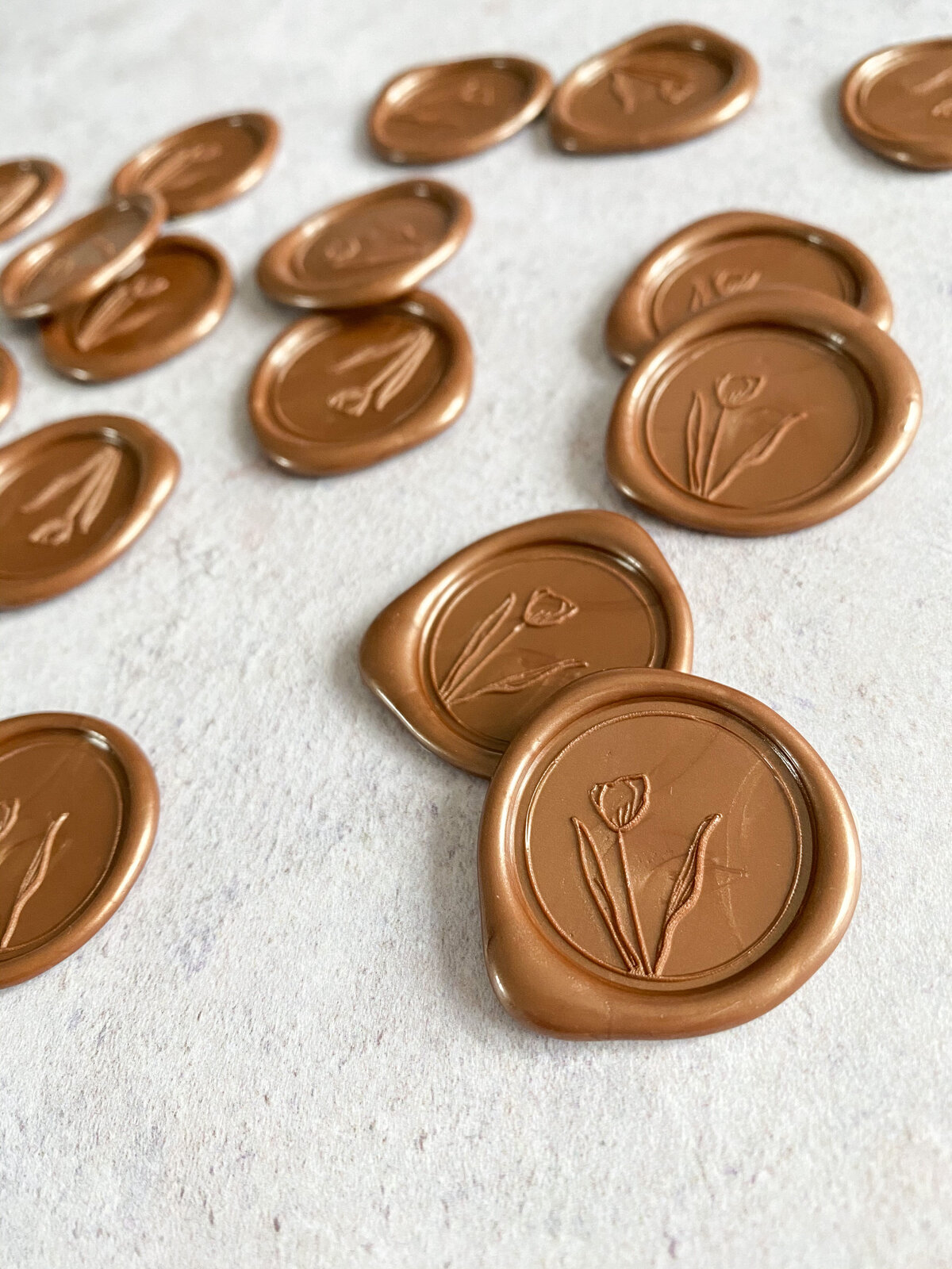 Bundle of gold wax seals