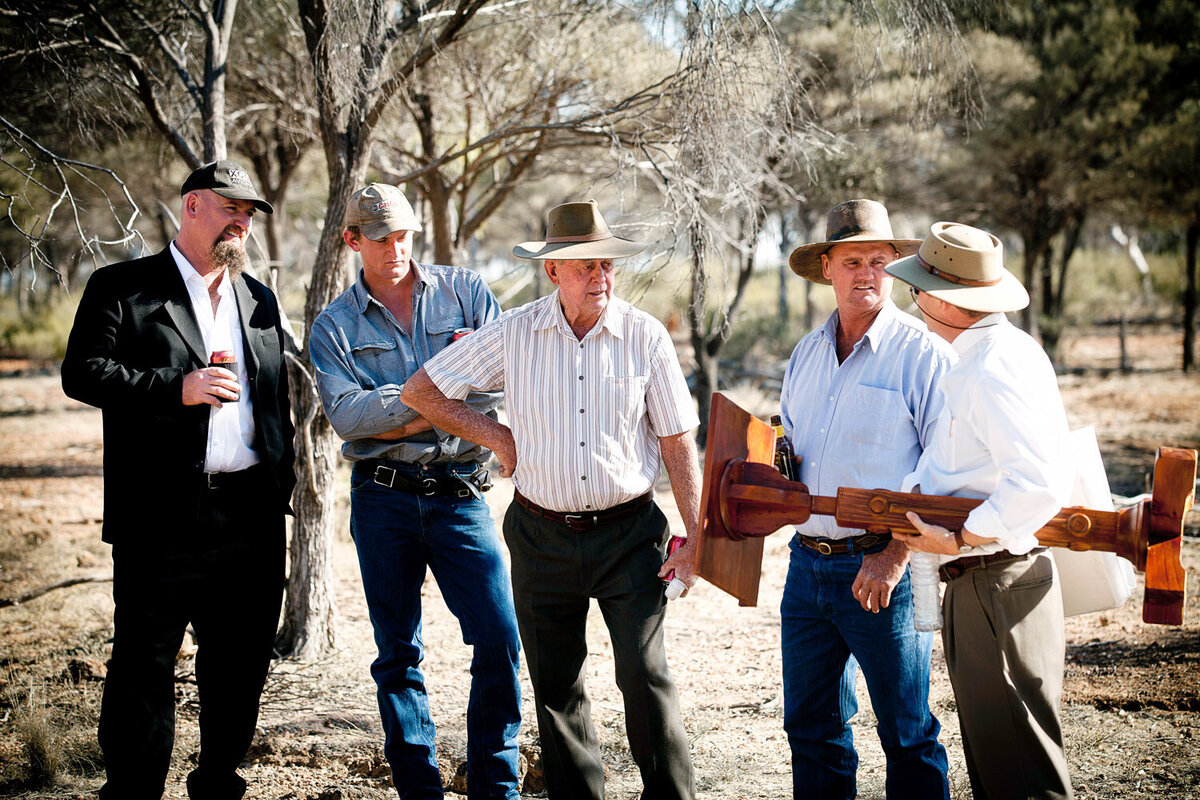 wedding ceremony of rural wedding in outback Queensland