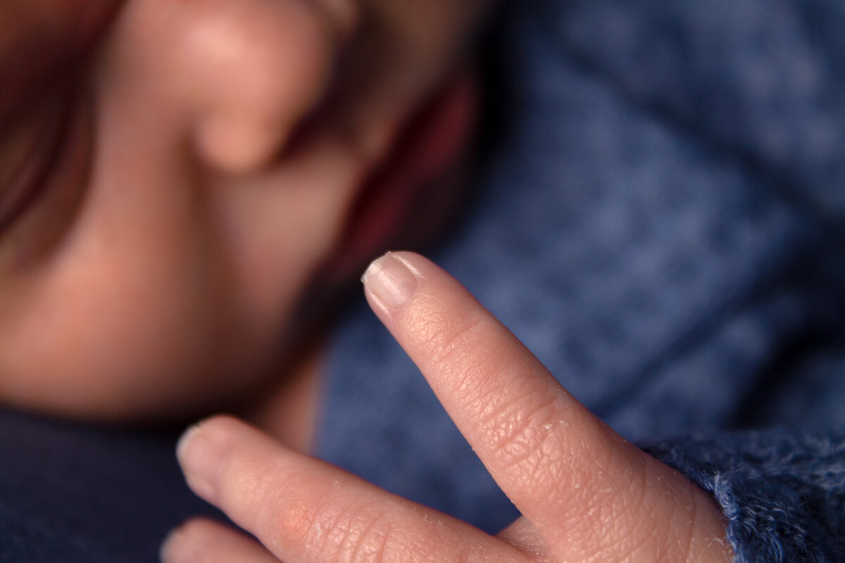 Close up detail of a newborn pinky.
