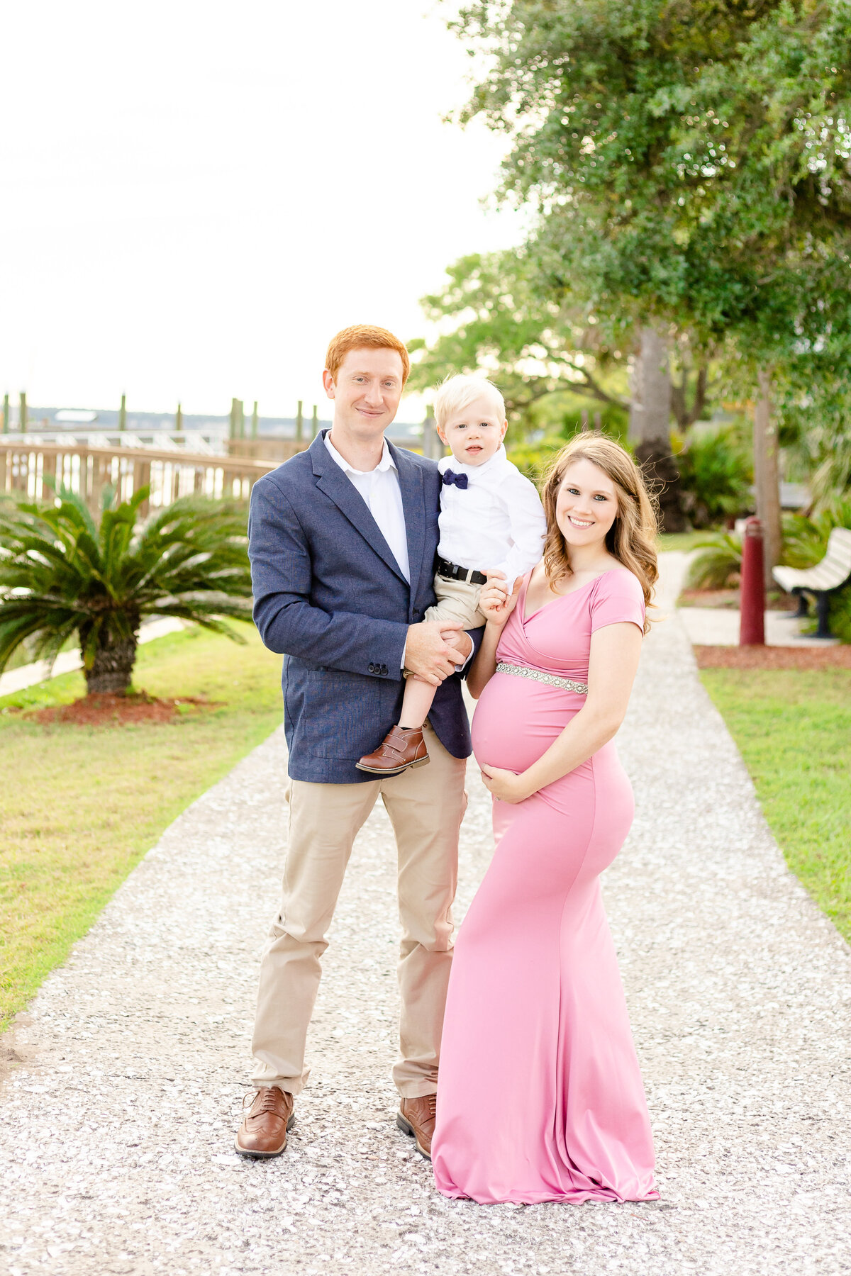 Family of three maternity session