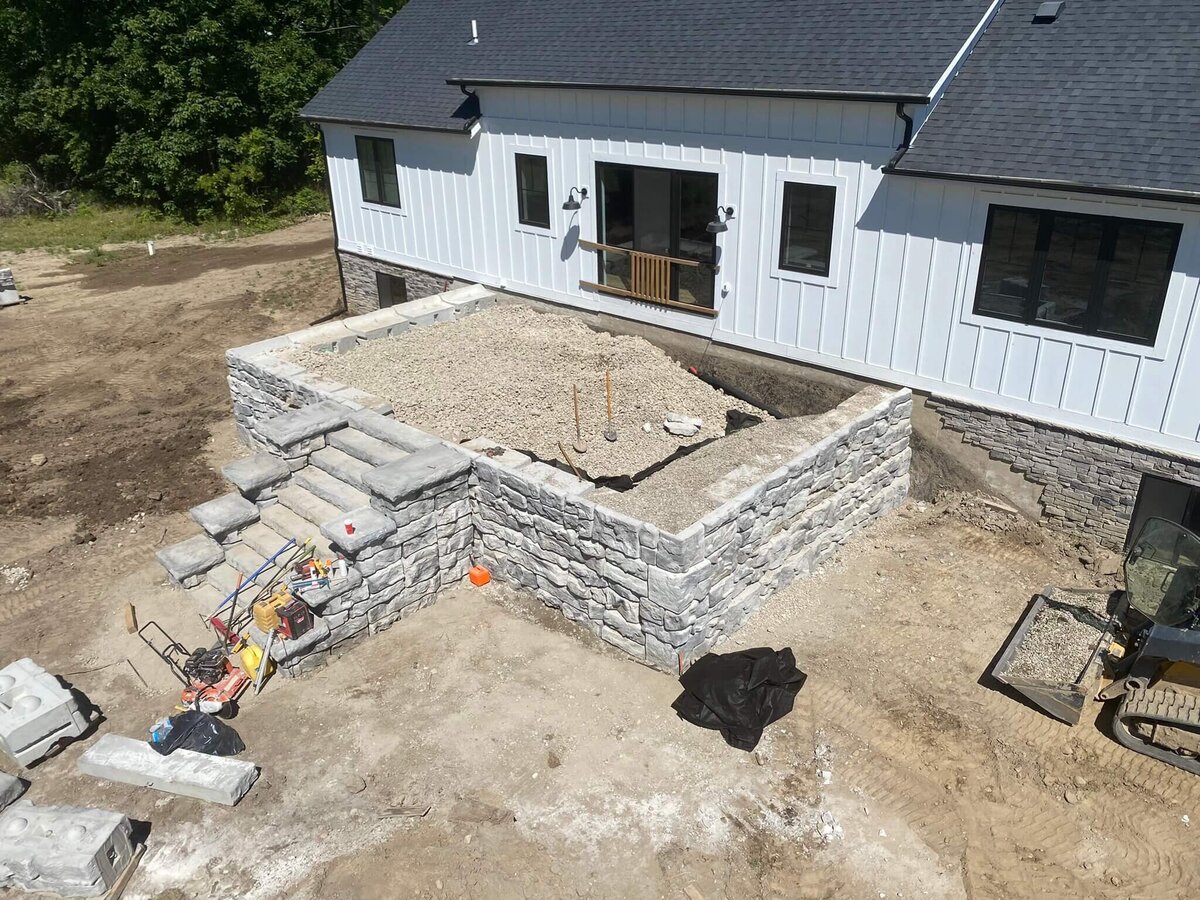 excavation-new-build-redi-rock-patio-stairs