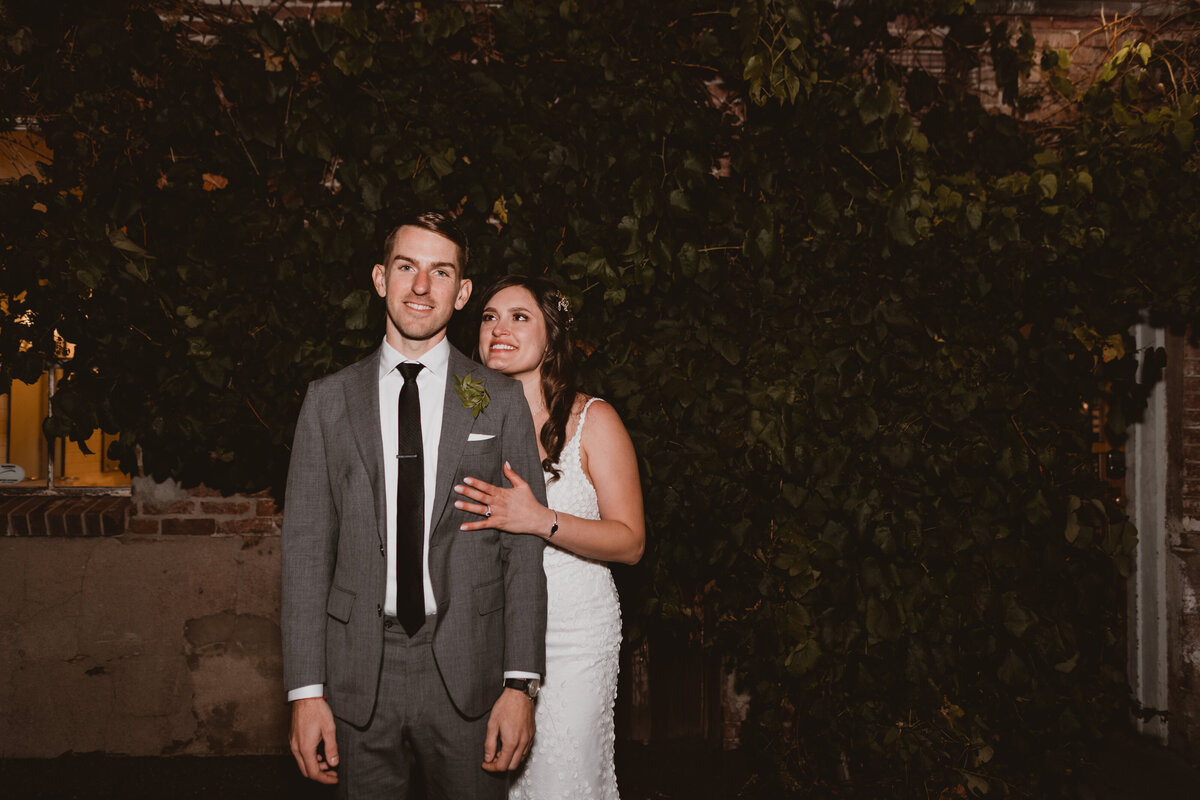 Bride and groom enjoy the evening of their wedding at Blanc Denver.