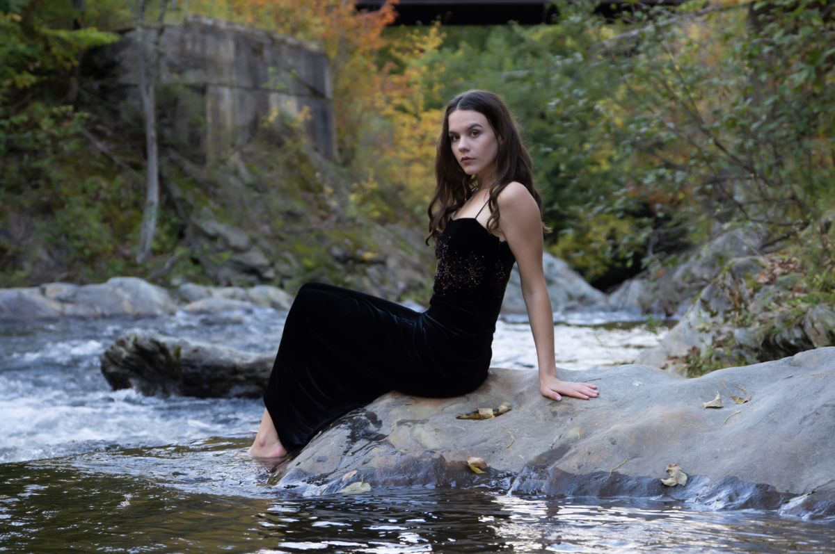 Senior by the river in Vermont