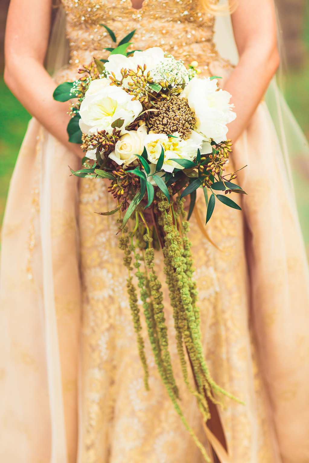 Wedding Photograph Of Bride in Wedding Gown Holding a Wedding Bouquet  Los Angeles