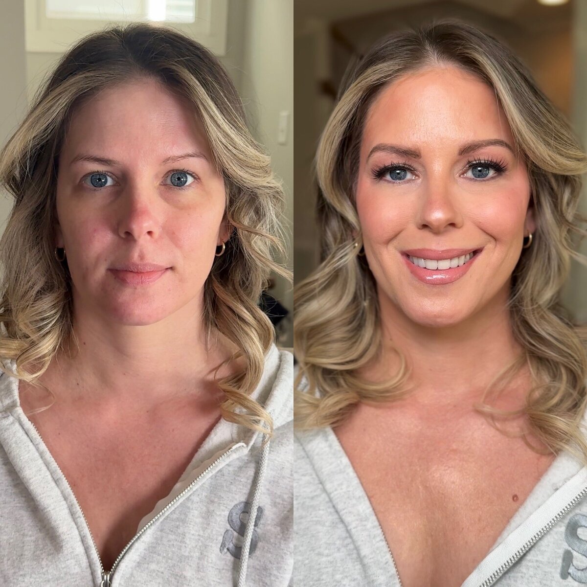 pink girly bridal makeup for blue eyes