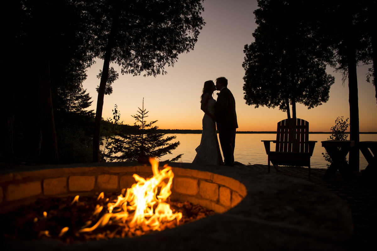 Summer Campfire Wedding Photo