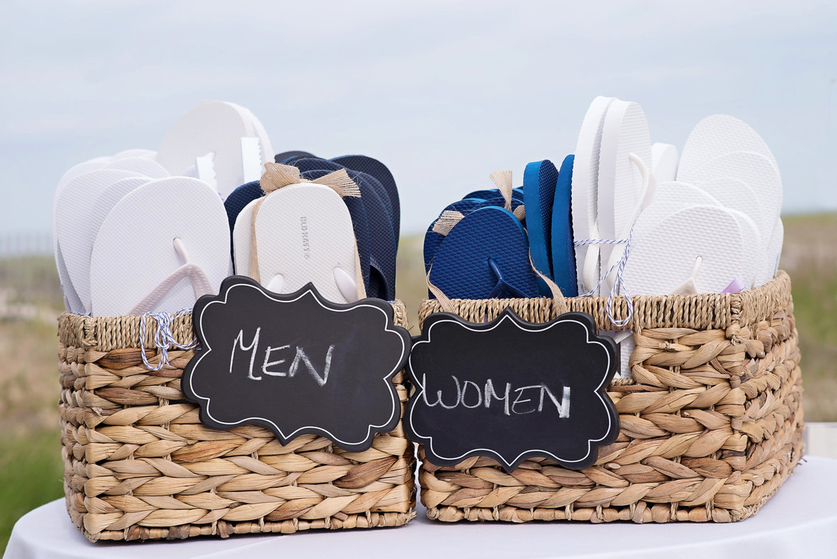 Beach flipflops for guests at Oceanbleu