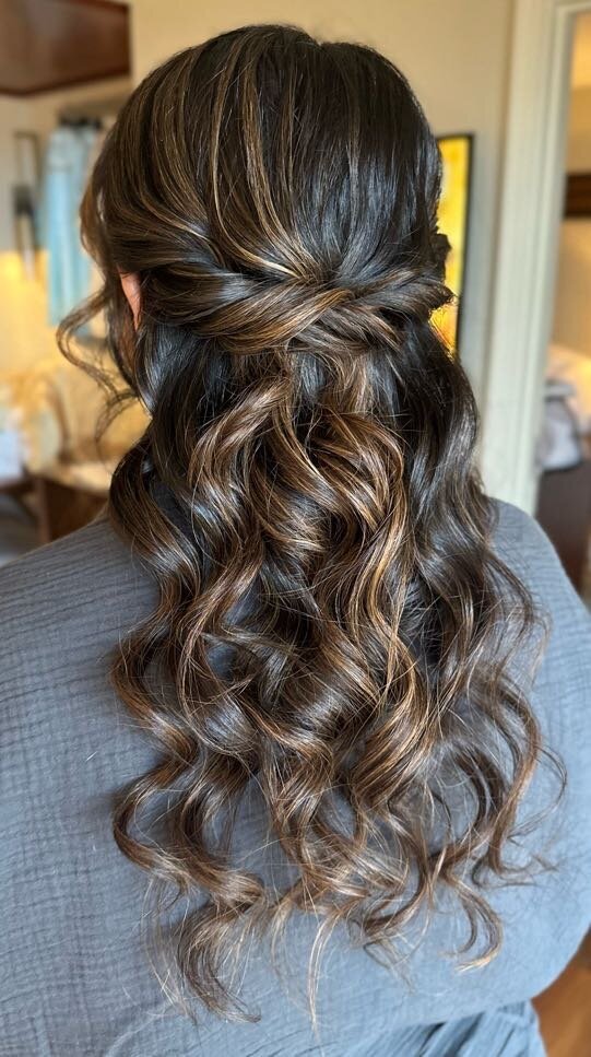 nashville hair and makeup artist half up hairstyle
