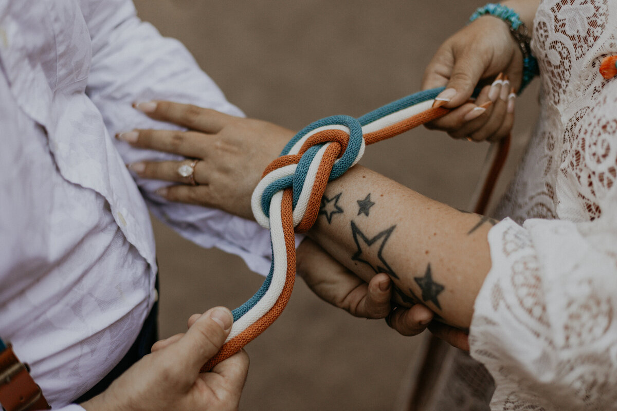 knot tying ceremony during wedding ceremony