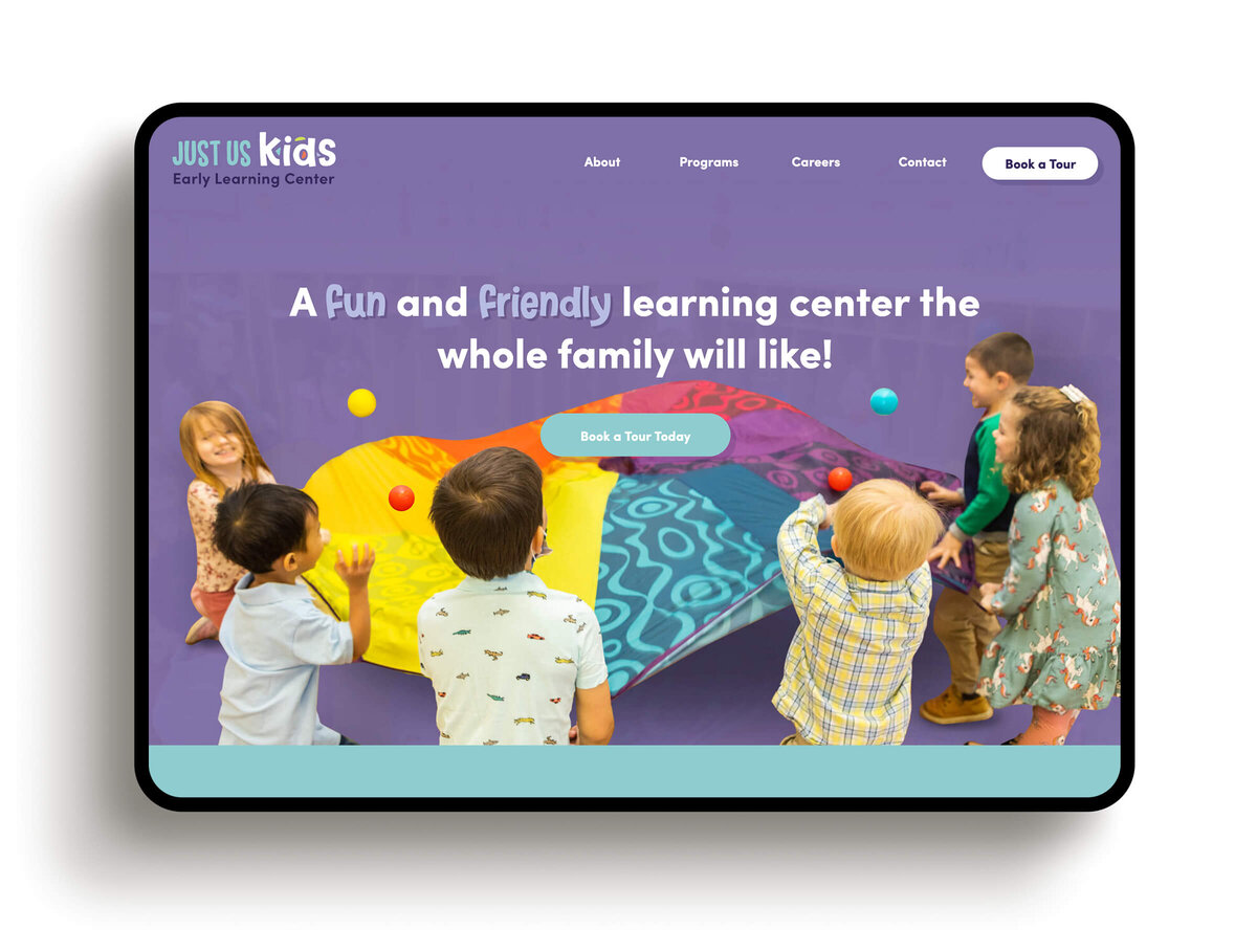 custom showit website for an early learning center