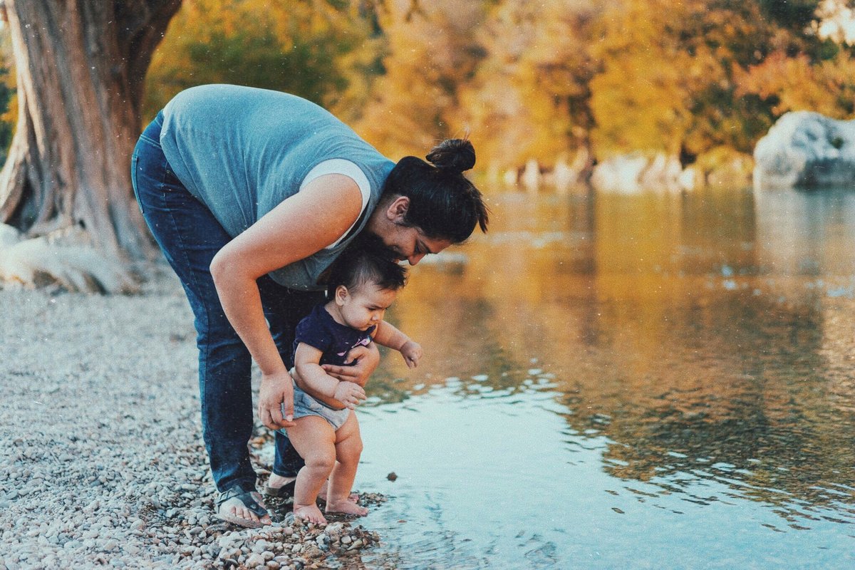 Irene with Luna at the Guadalupe River