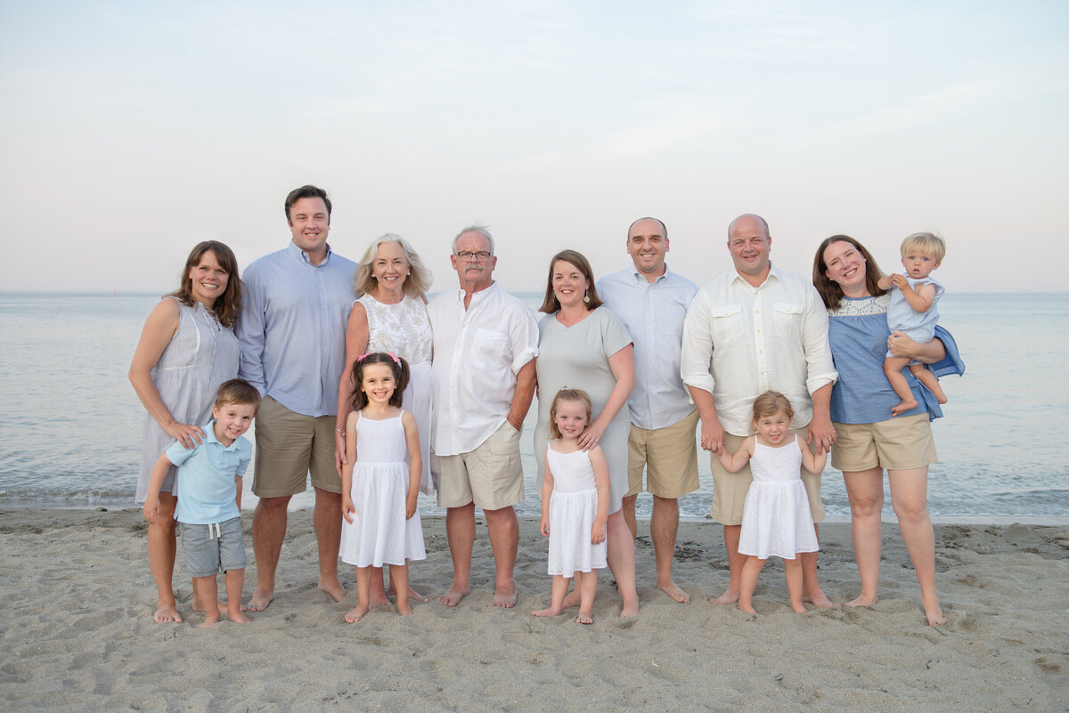 Family portrait on the beach in Wells Maine