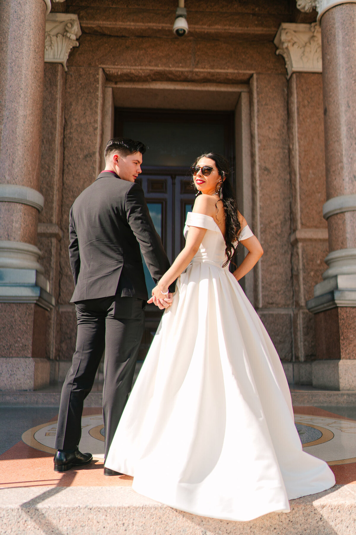 Married couple wedding shoot at the Capitol of Texas by Katy Rox Wedding photographer