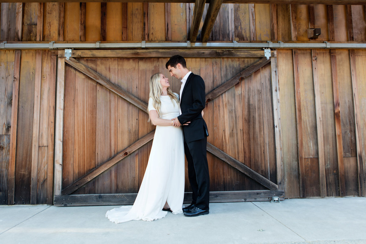 Rustic Barn Doors for Wedding Photos, First Look in the Palo Alto Hills