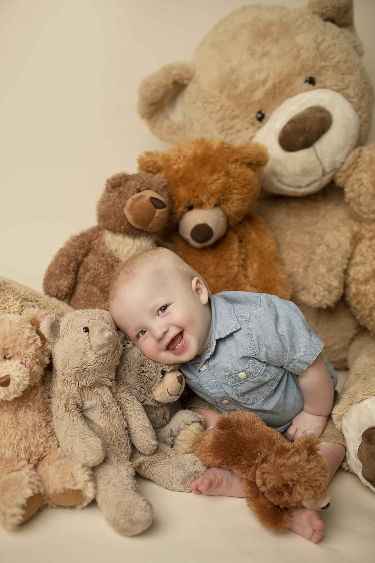 Capturing the joy of a 6-month-old baby milestone, with the little one giggling and exploring the world around them