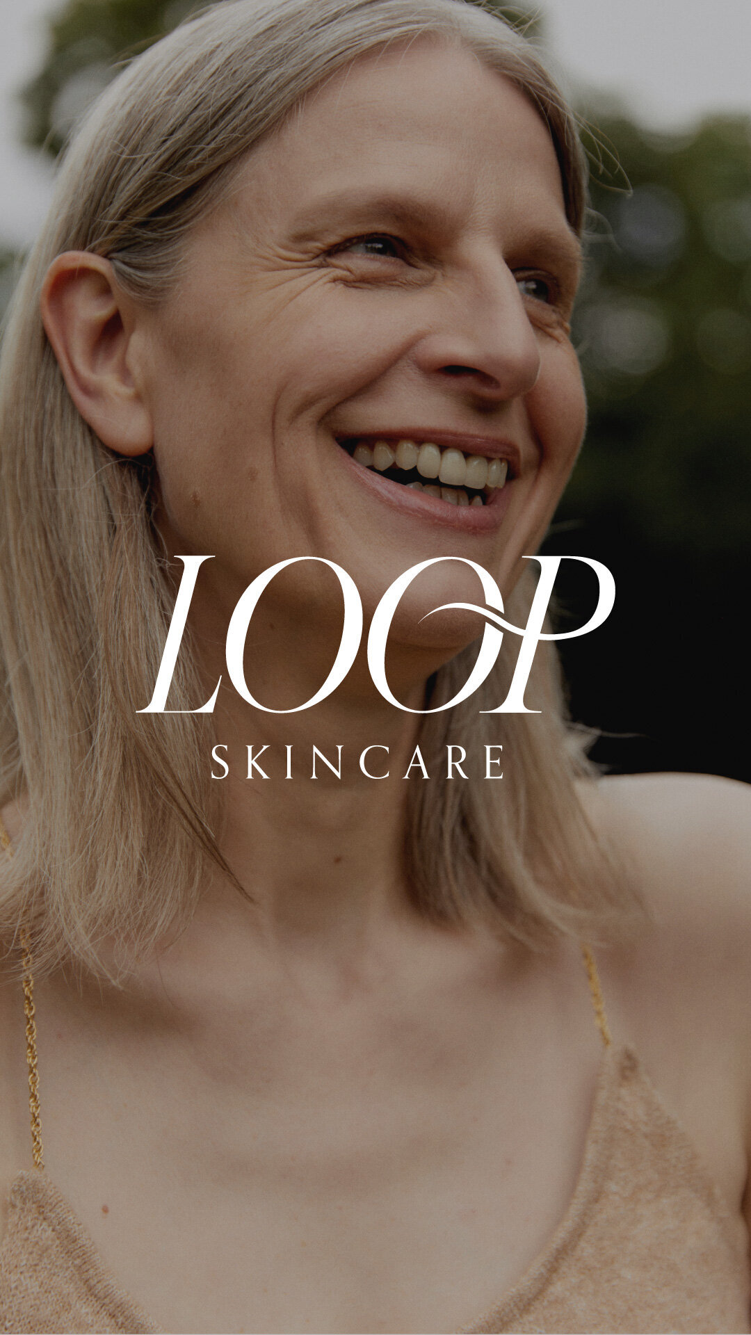 A mockup of the Loop Skincare logo