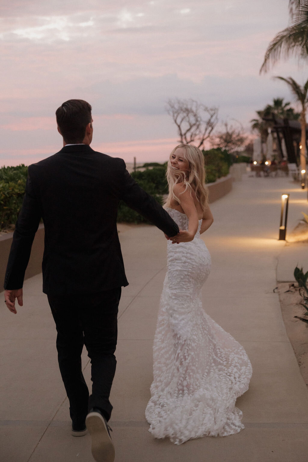 Bride and groom candid running photo, documentary style photography