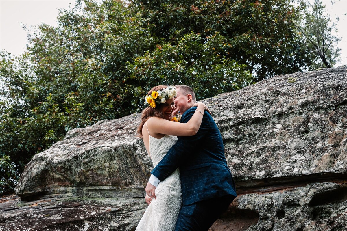 Kara & Ben having a fun after wedding photoshoot!