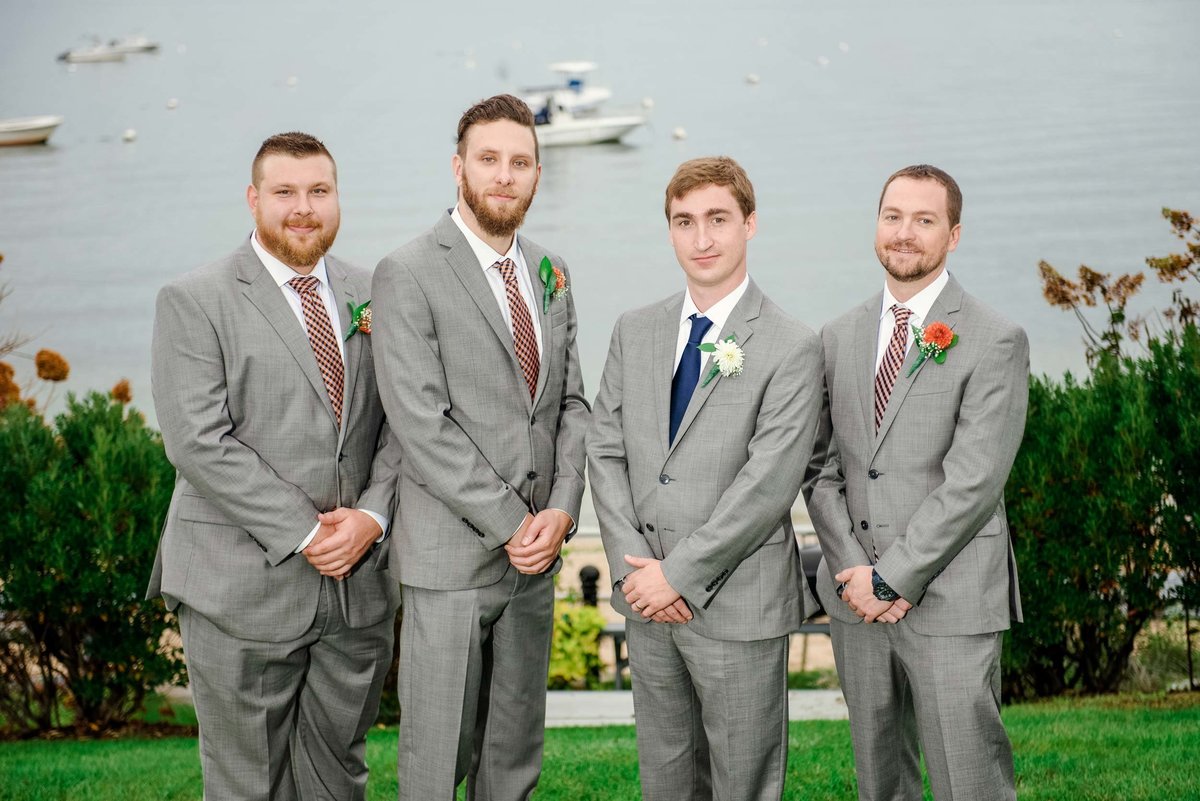 Groom and groomsmen at Head of the Bay Club