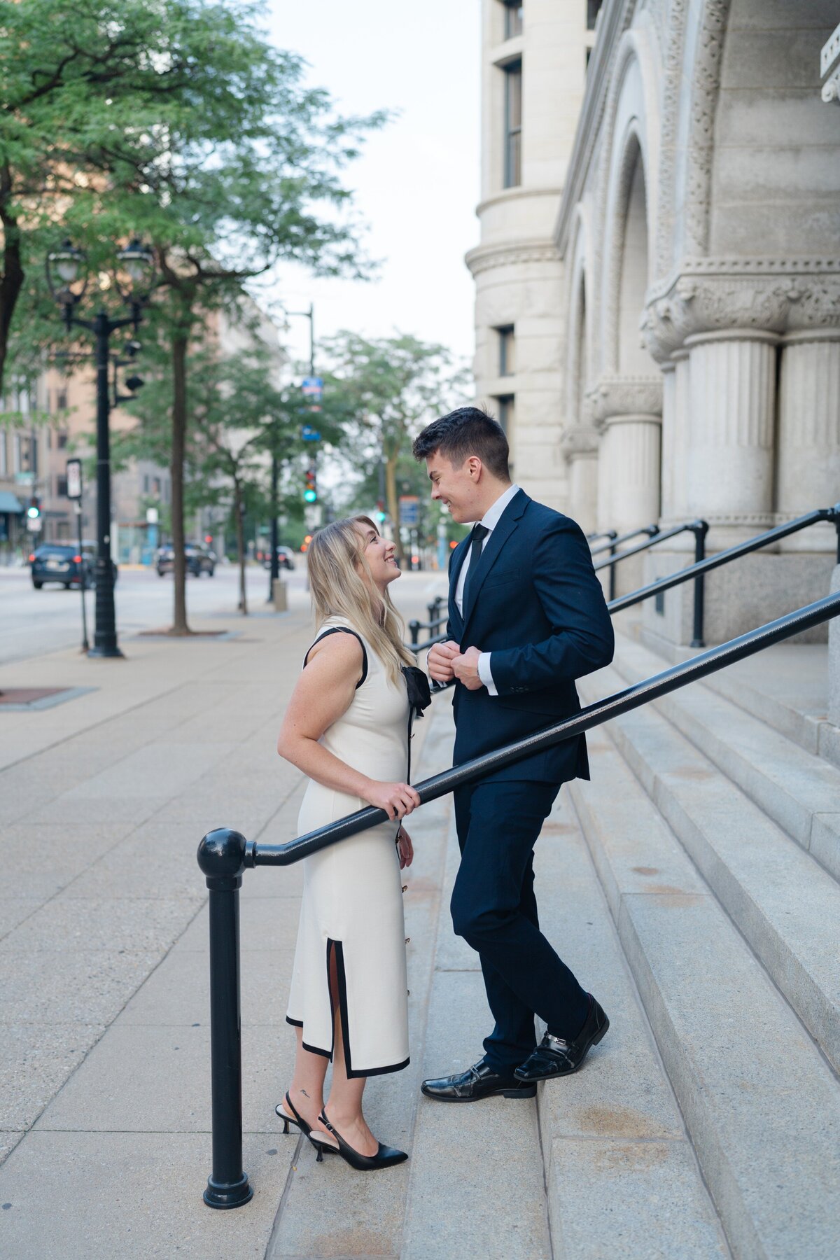 Downtown District Milwaukee Elegant Engagement Session-3