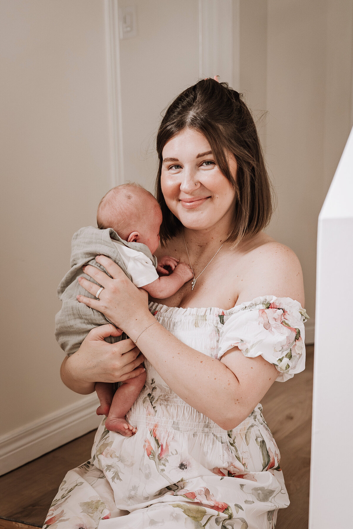 Mom holding baby