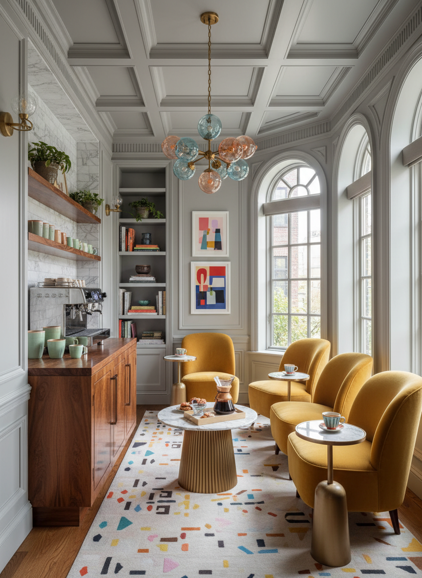 Firefly_Gemini Flash_a luxury, trendy coffee nook in a classic style, designed by a top interior designer  473598