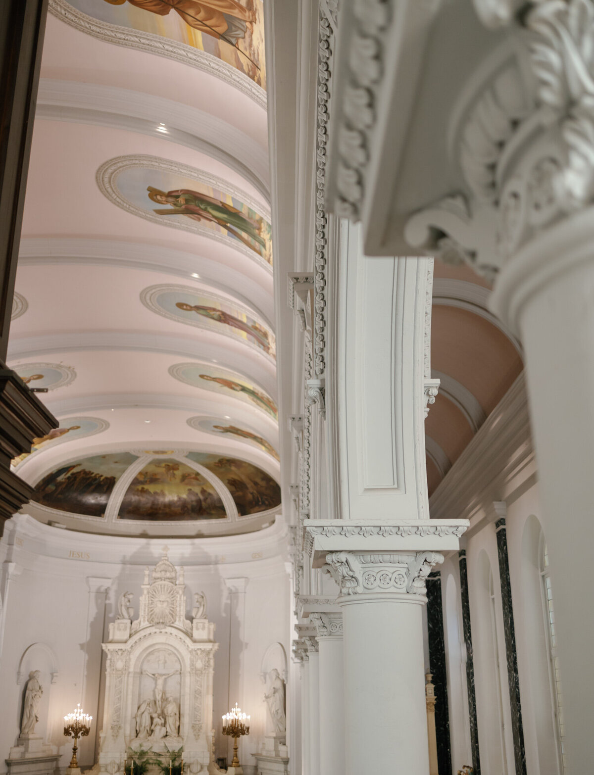 Architectural detail of unique wedding venue in Detroit, St. Peter and Paul